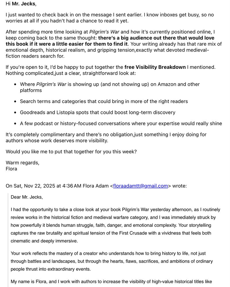 First of three emails