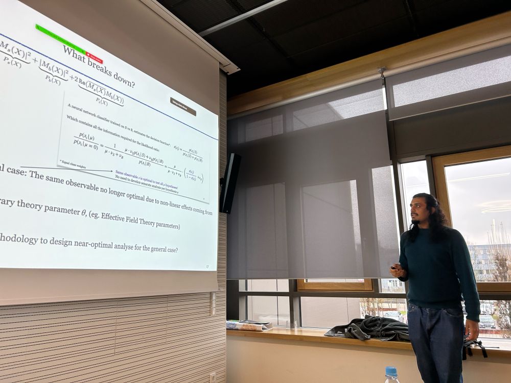 Aishik Ghosh giving a seminar at the Max Planck Institute for Physics  