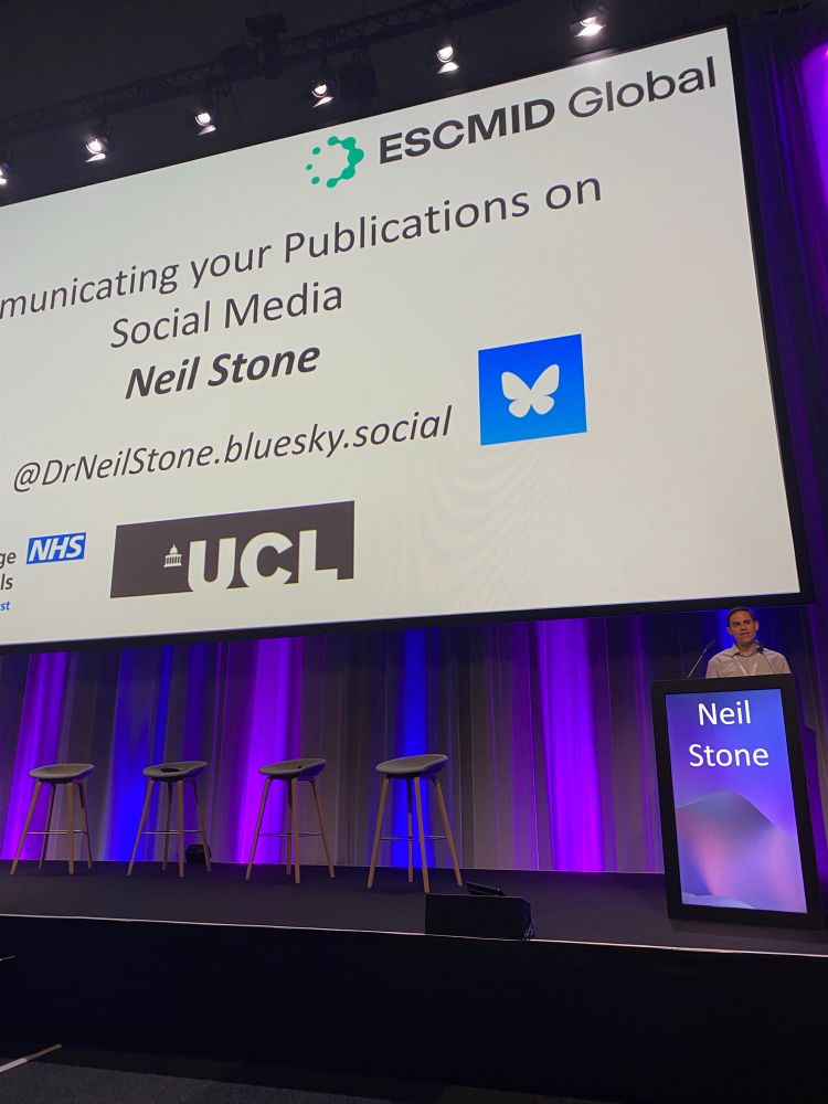 Dr Neil Stone talking about social media & medicine in Vienna at ESCMID Global.
