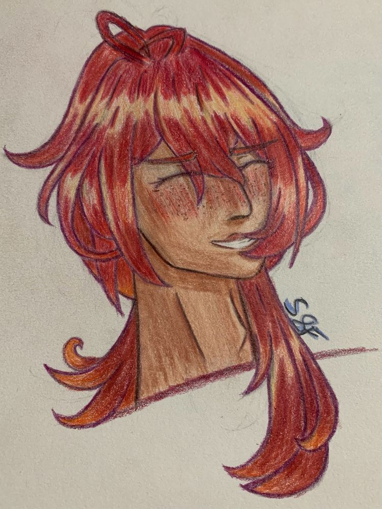 A closeup image focusing on Diluc’s smile!