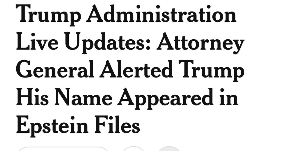 Attorney General Alerted Trump His Name Appeared in Epstein Files