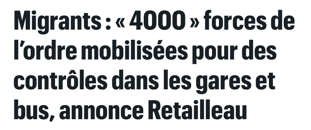 Migrants: «4000» forces de l’ordre mobilisées pour des contrôles dans les gares et bus, annonce