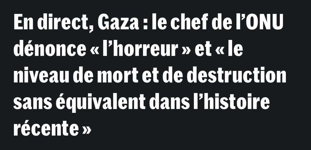 En direct, Gaza: le chef de l’ONU dénonce «l’horreur» et «le niveau de mort et de destruction sans équivalent dans l’histoire récente»