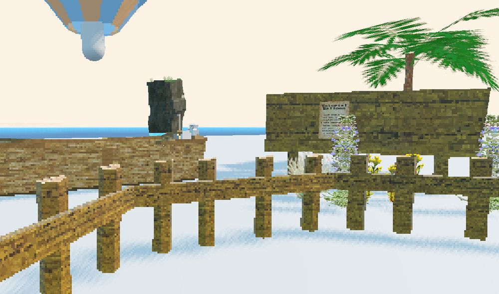 low poly scene, player is surrounded by fences