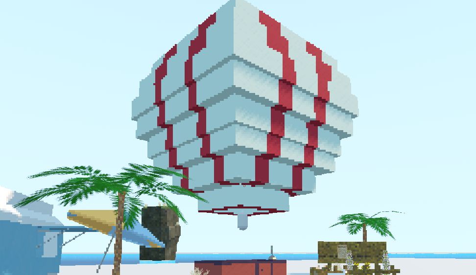A red low poly balloon