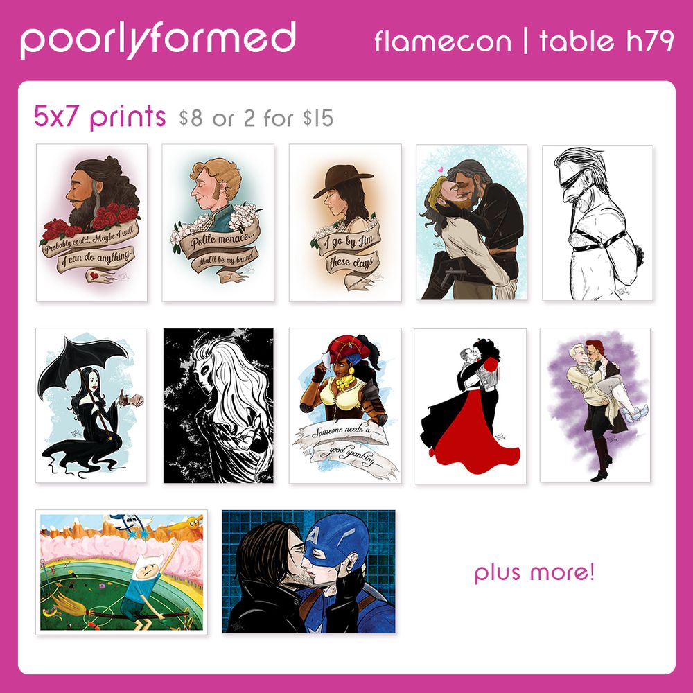 graphic showing some of my prints