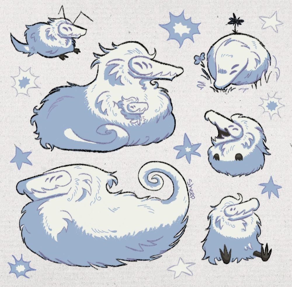 Same image as before, but this time the lineart has been colored a darker color than the fur. 