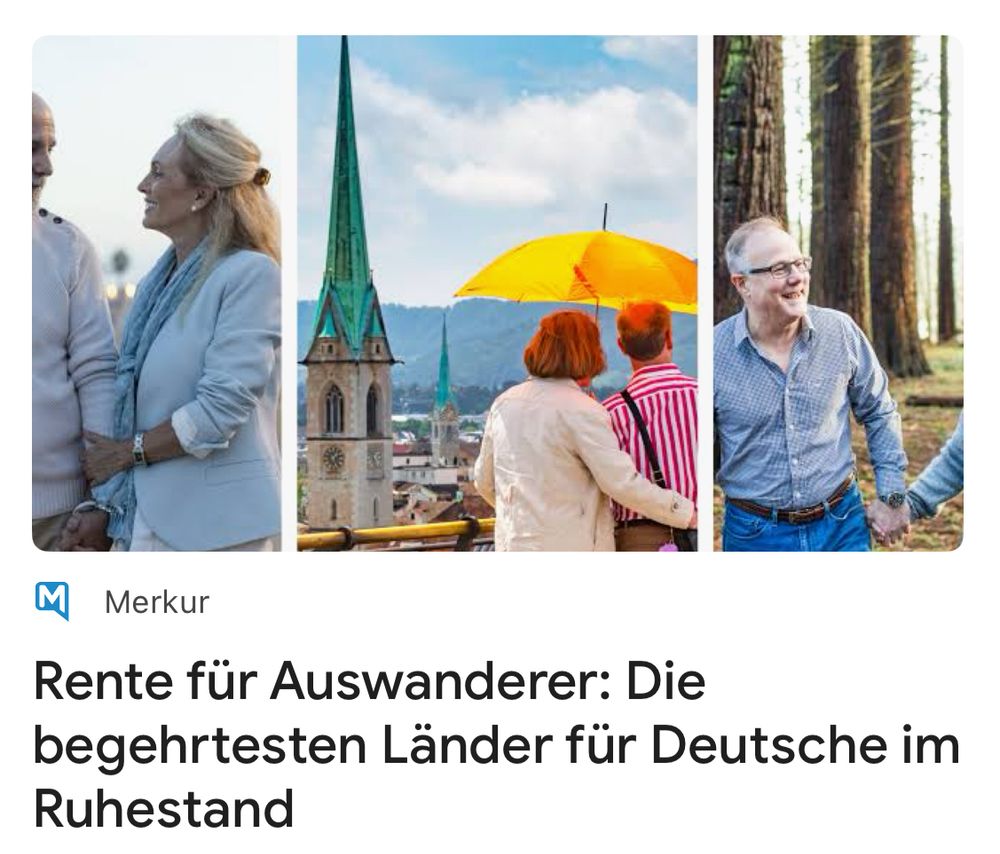 Artikel Merkur: Rente für Auswanderer: Die begehrtesten Länder für Deutsche im Ruhestand