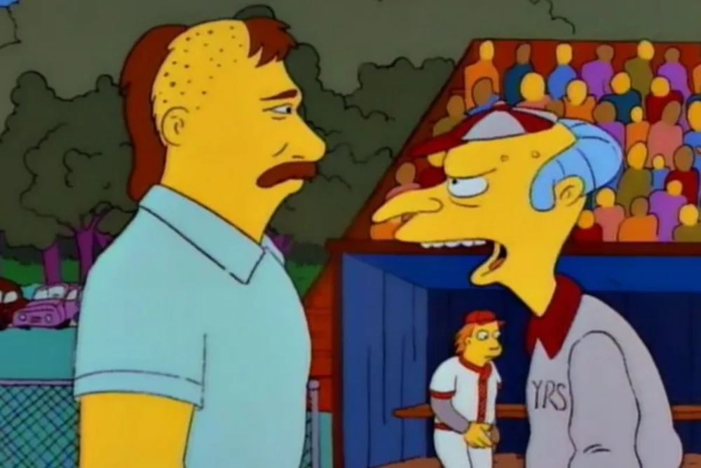 Don Mattingly's appearance on The Simpsons, failing to pass Mr. Burn's sideburns standards