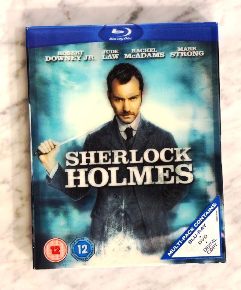 photo of a lenticular slipcover blu-ray copy of sherlock holmes (2009)