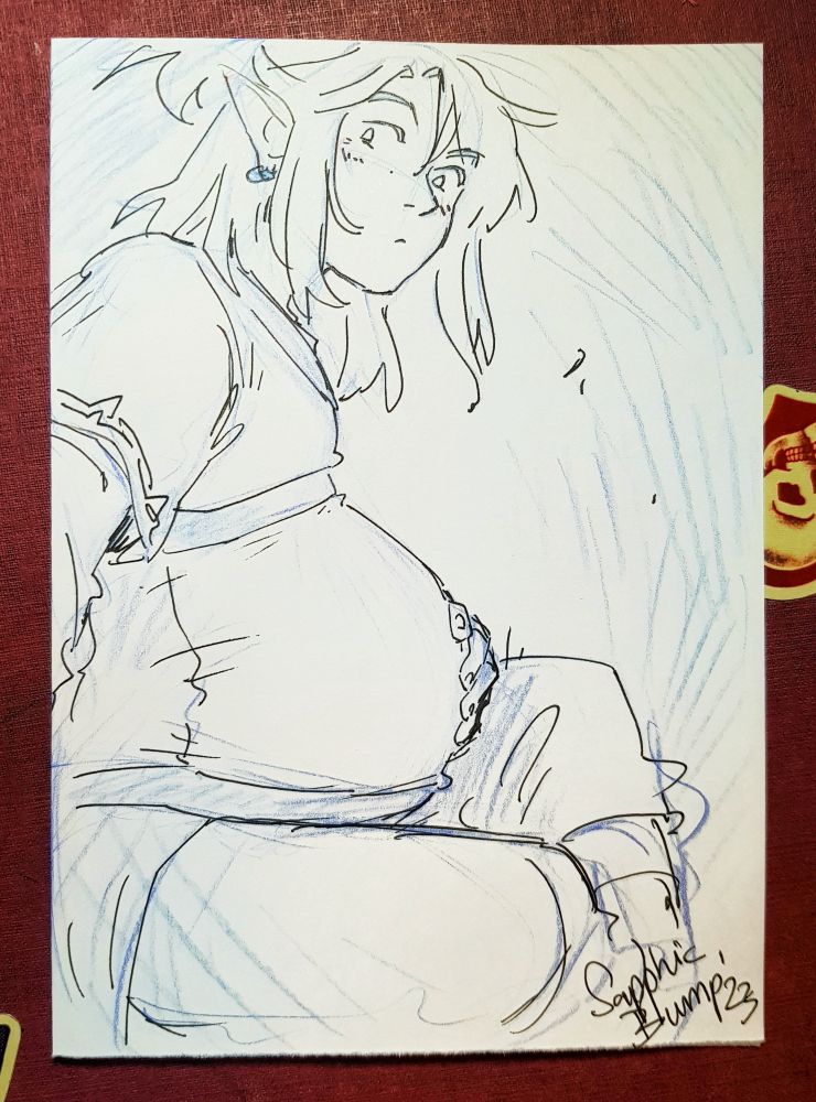 Queergender representing Link from Tears of the Kingdom pregnant