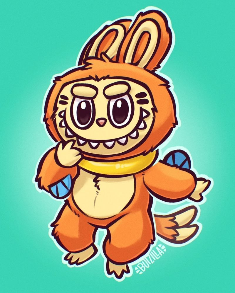 Labubu dressed as a Buizel