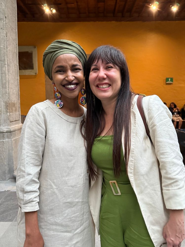 MP Gazan meets with Congresswoman Ilhan Omar at the Mexico City Panamerican Congress. 