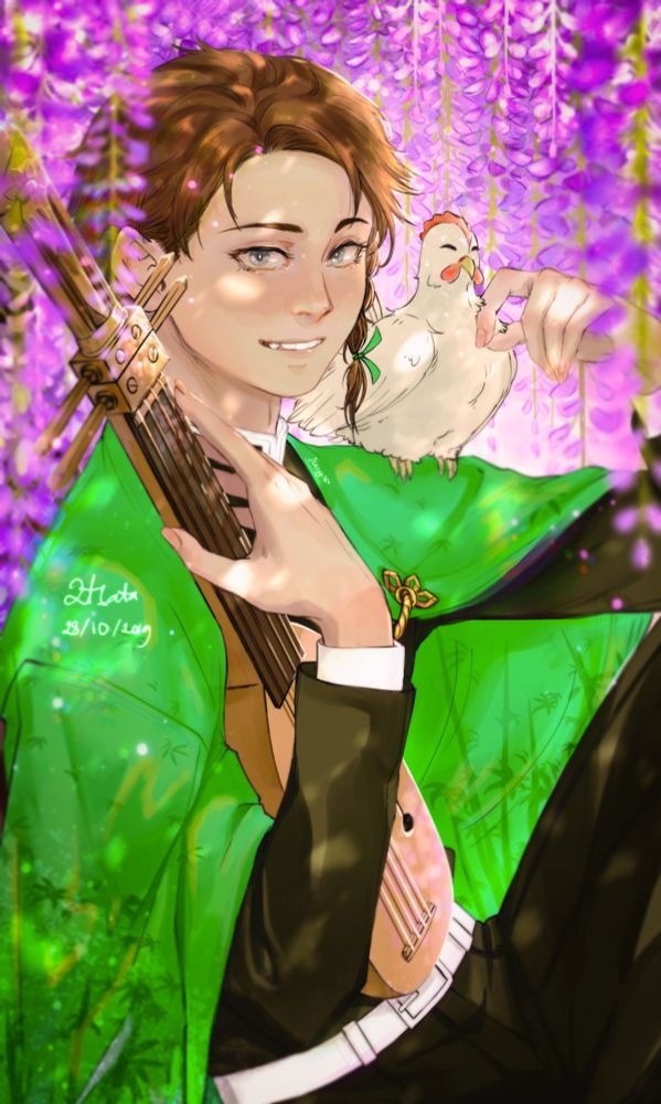 Triatha in demon slayer uniform