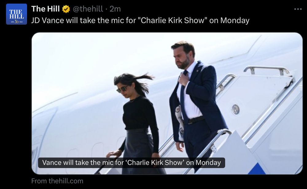 Second Lady Usha Vance deplaning with VP JD Vance