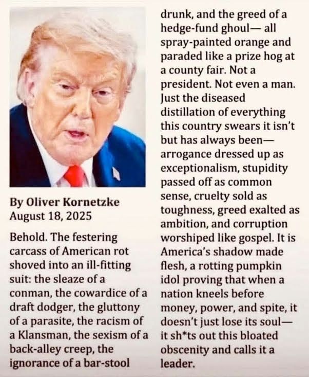 Foul shameful felon squats in our White House.