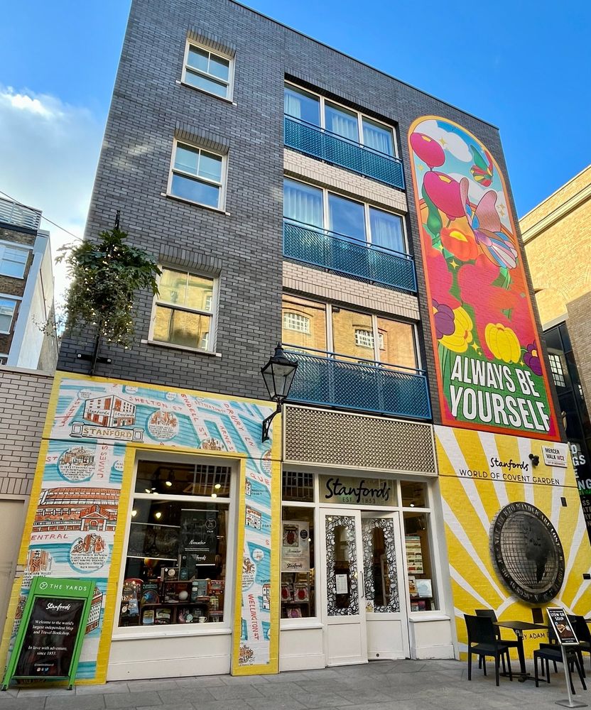 The shop front of Stanfords Bookshop in Covent Garden