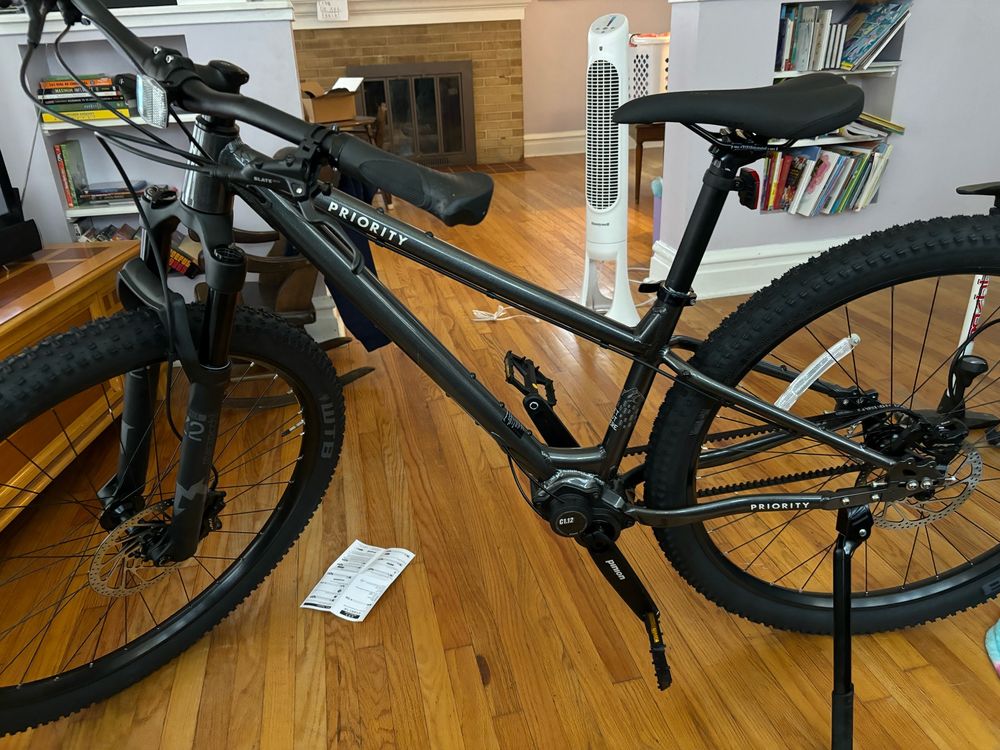 A new Priority 600ADX, fully assembled in my living room before riding the first time.