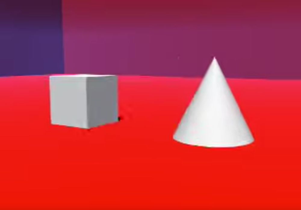 Cube, the Defender of the Polyverse, facing against the Dreaded Cone in Level Red