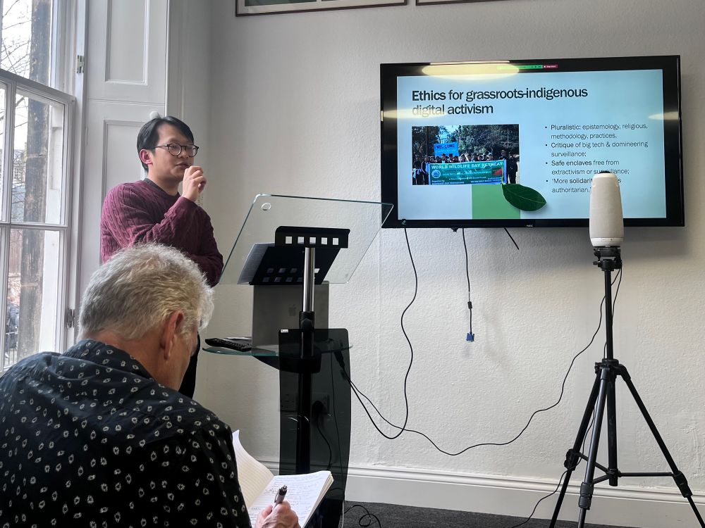 Rathiulung Elias talking about relationship between datafication/surveillance and Rongmei Naga epistemology 