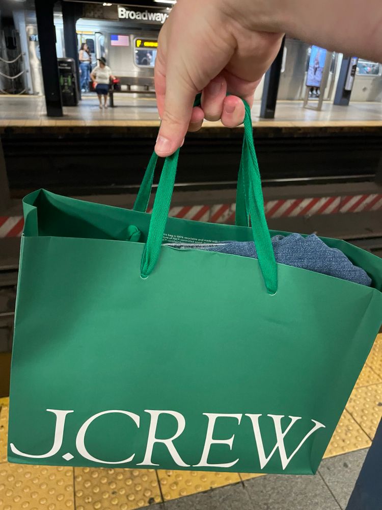 Green J Crew bag