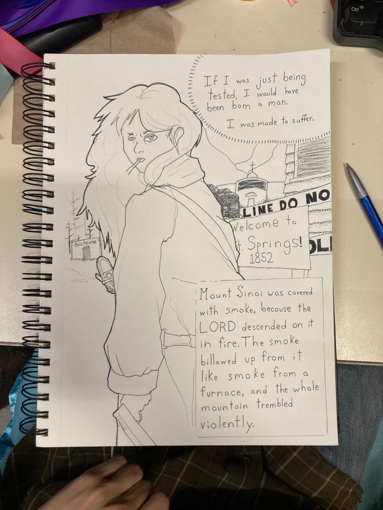 ignore the fact I messed up the eye I didn’t have any sticky notes