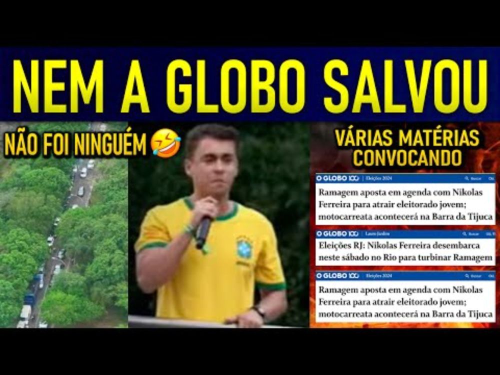 ACABOU PRA ELE!! EVENTO DE NIKOLAS FRACASSA MESMO COM APOIO DA GLOBO!! PF lNVESTIGA AME'AÇAS A LULA