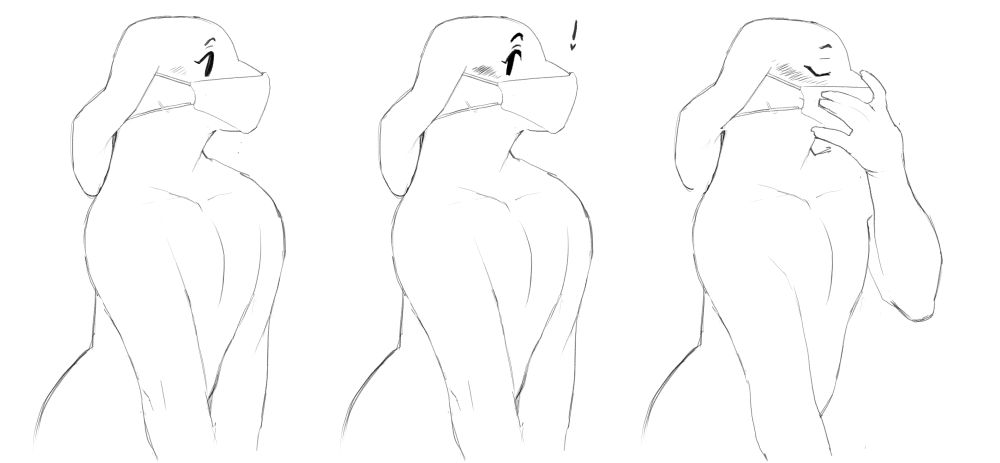 Bust of an anthro dragon sitting very politely, wearing a face mask. He notices you looking and goes to take off his mask. What could he be hiding.