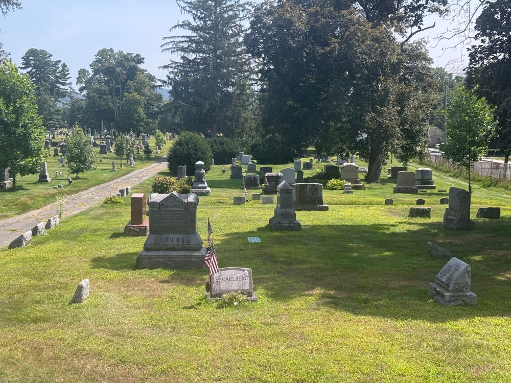 Cemetery immediately next door
