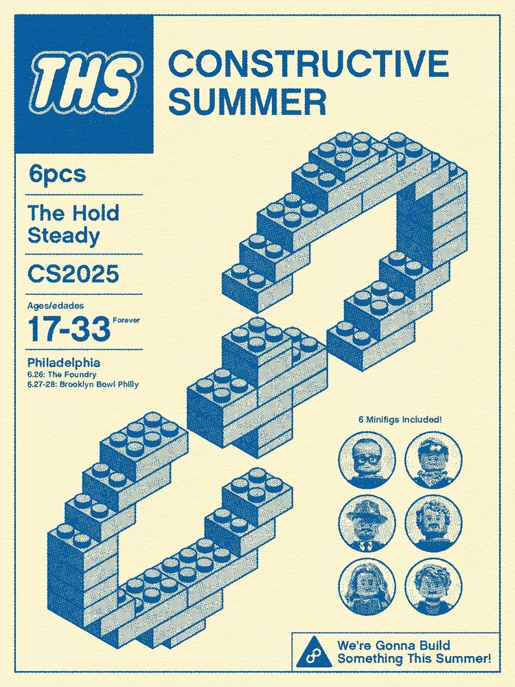 A Hold Steady “Constructive Summer” poster made to look like the cover of a LEGO box