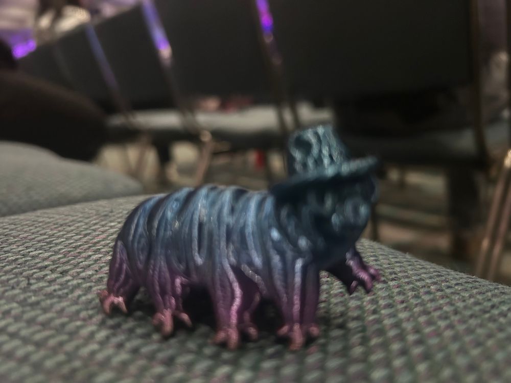 3D printed tardigrade with Doc Martin’s hat