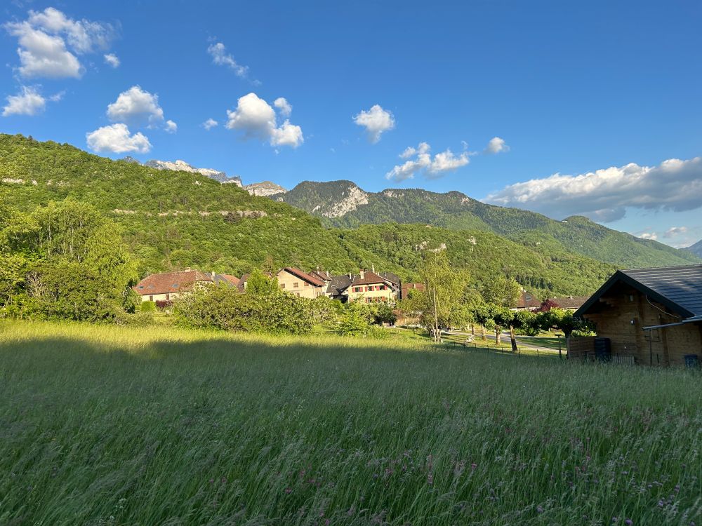 View of local peaks from Talloires, France