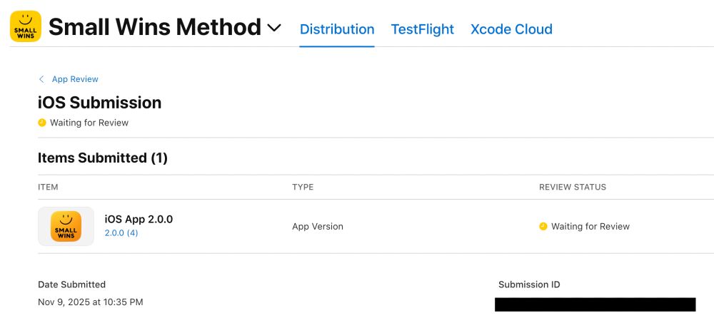 App Store Submission of v2.0.0
