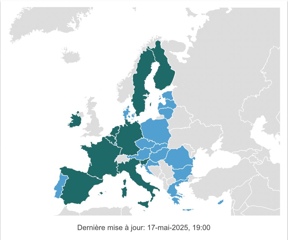 Carte présentant les 9 pays qui ont franchis le seuil de signature là où il en fallait au minimum 7