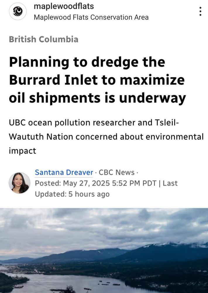 View of Burrard Inlet, BC and story about dredging it