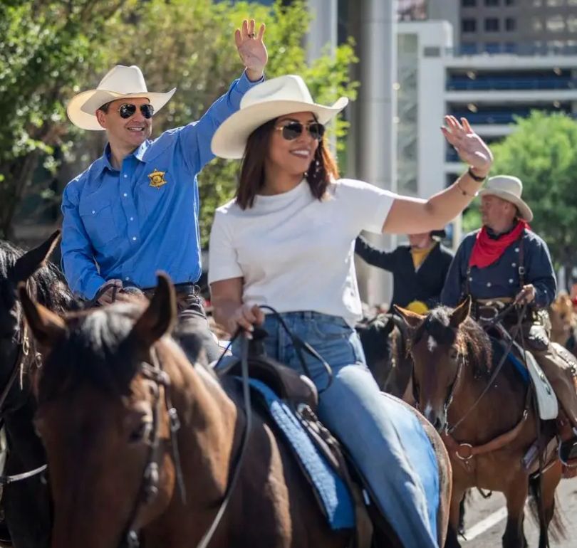 Pierre and Anaida Poilievre ride horses and wave goodbye to the people of Battle River – Crowfoot, who will never see them again after giving Pierre a seat in Parliament after he lost his first one for ignoring his constituents in Carleton.