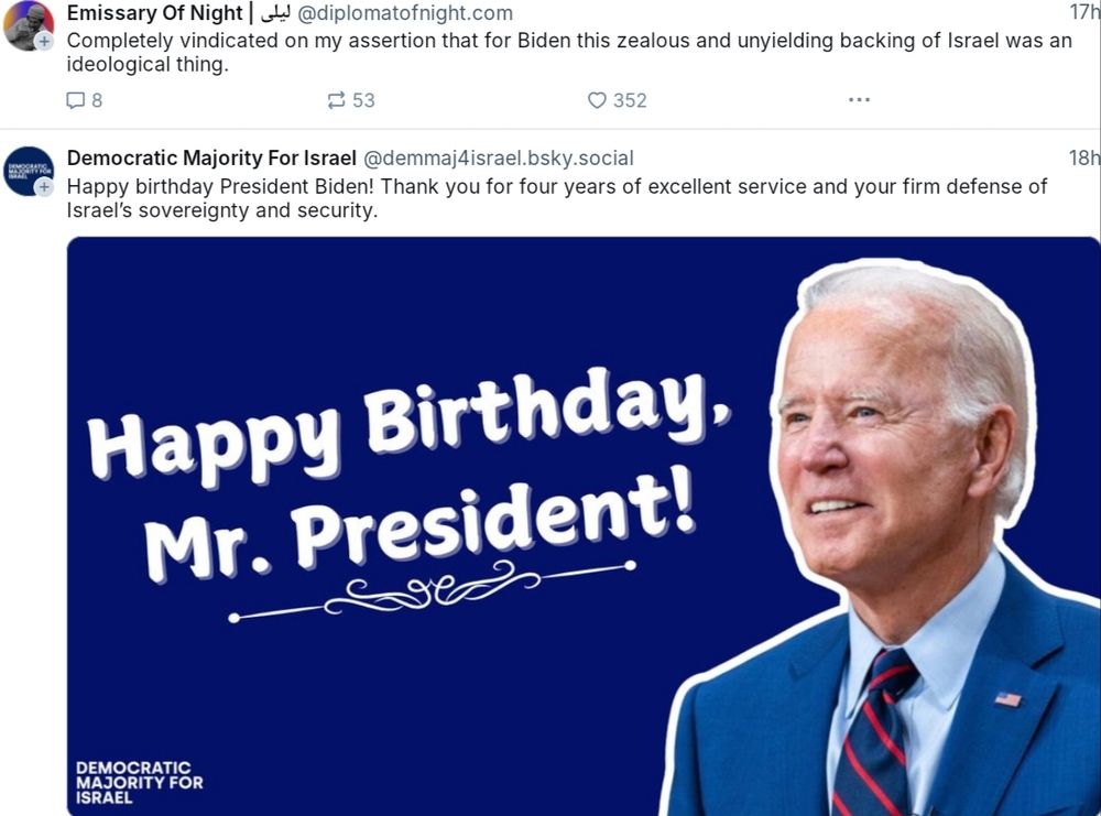 Happy Birthday Mr President from the Democratic Majority for Israel 