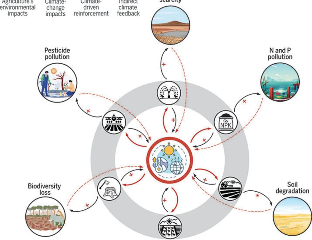 Climate change exacerbates the environmental impacts of agriculture