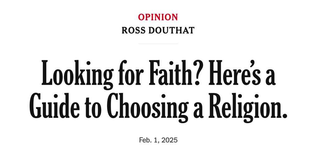 Title for Ross Douthat's column promoting his new book on religion