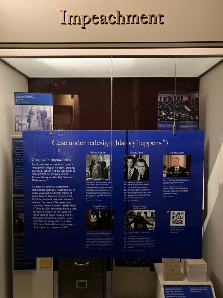 Photo of Smithsonian display on Impeachment (2023)