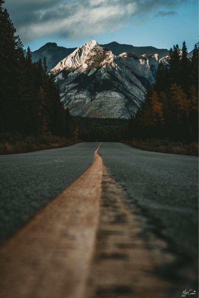 Road to the mountain in Banff National Park