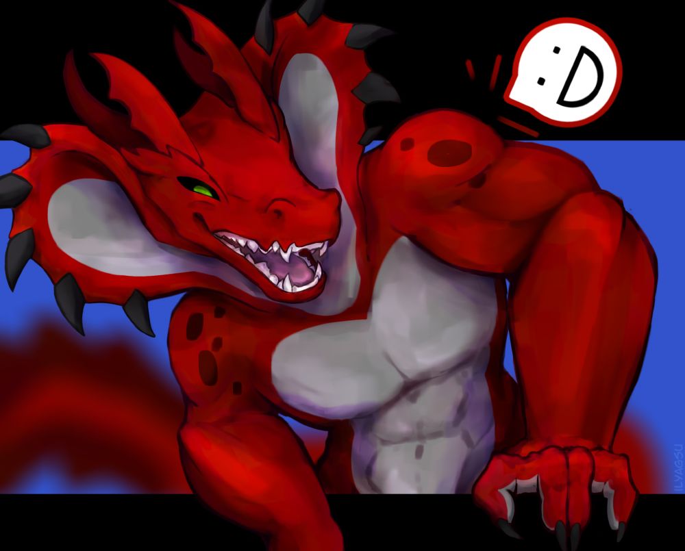 Ignatius, an anthropomorphic Lagicrus, looks at the viewer with a big grin on his face