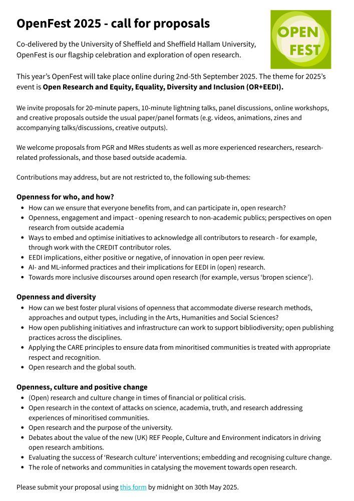 OpenFest call for papers text - the text can be found here:  https://www.sheffield.ac.uk/openresearch/events/openfest-2025