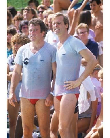 William Shatner and a sex offender in speedos. Vomit bags are under your seats. 