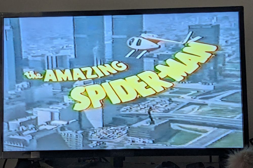 Title Screen to the 1977's the Amazing Spider-Man TV series. 

Currently watching episodes two and three "The Deadly Dust" parts one And two. Released theatrically as the film "Spider-Man Strikes Back!" And I'm feeling pretty groovy and a far out kind of way! 