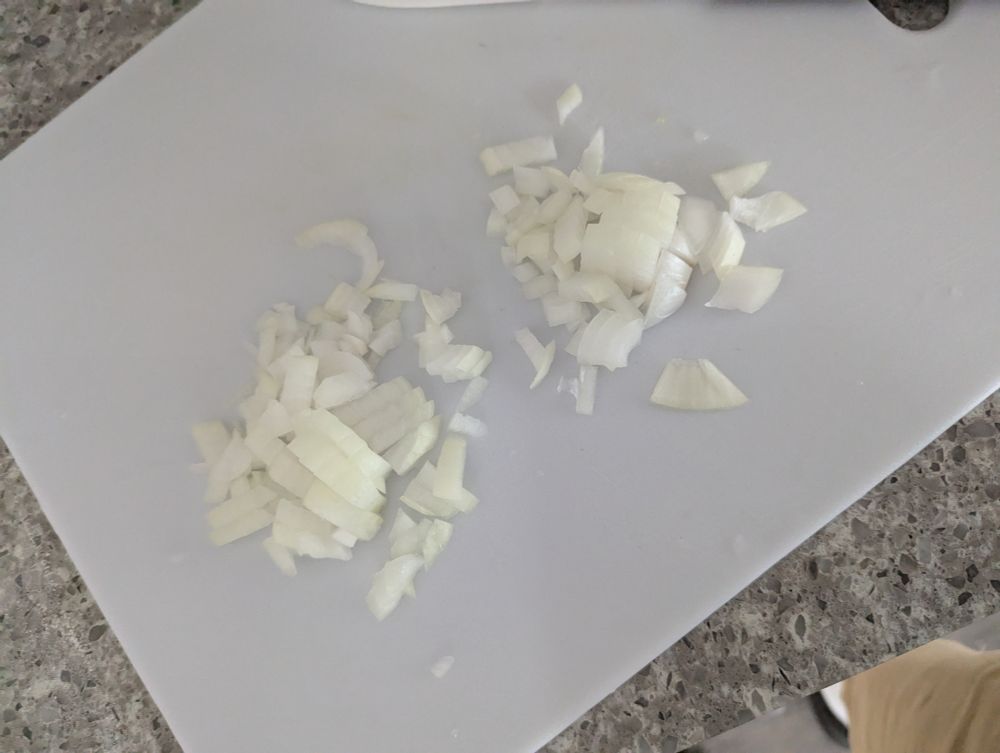 Diced onion; the rest, believe it or not, are best stored in a pantyhose stocking in the pantry. 