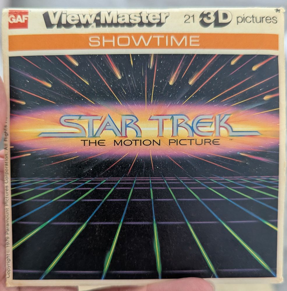 Set of Star Trek the Motion Picture ViewMaster slides. They are great fun! And they make me even more grateful for having had VHS and LaserDisc, then DVD, in my youth to re experience films time and again! 