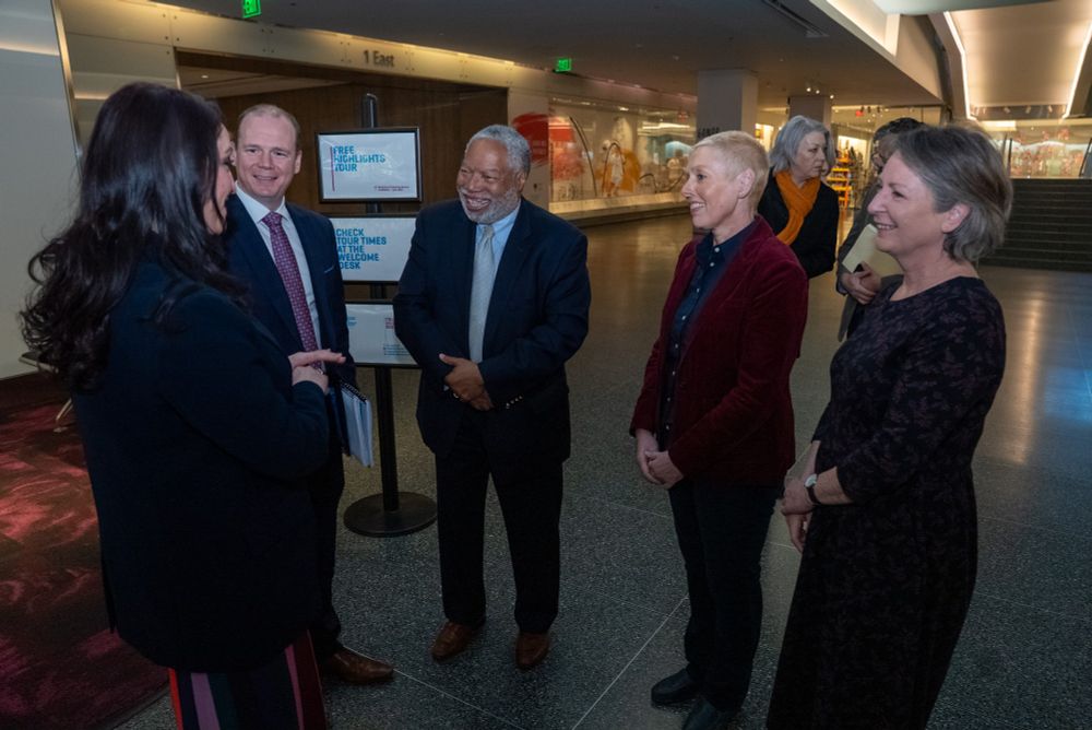 Professor Margaret Topping, Professor Olwen Purdue, Gordon Lyons, Emma Little Pengelly and Secretary Lonnie G Bunch III.