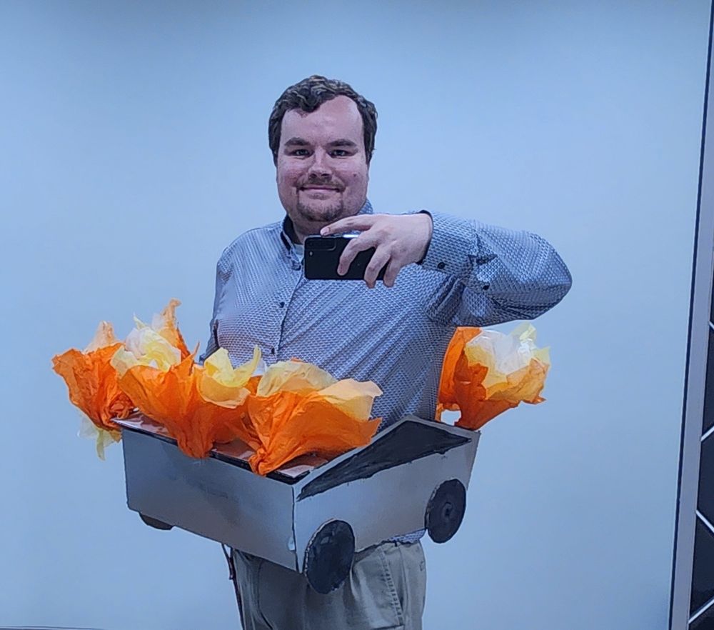 My Halloween costume, an exploding cybertruck
