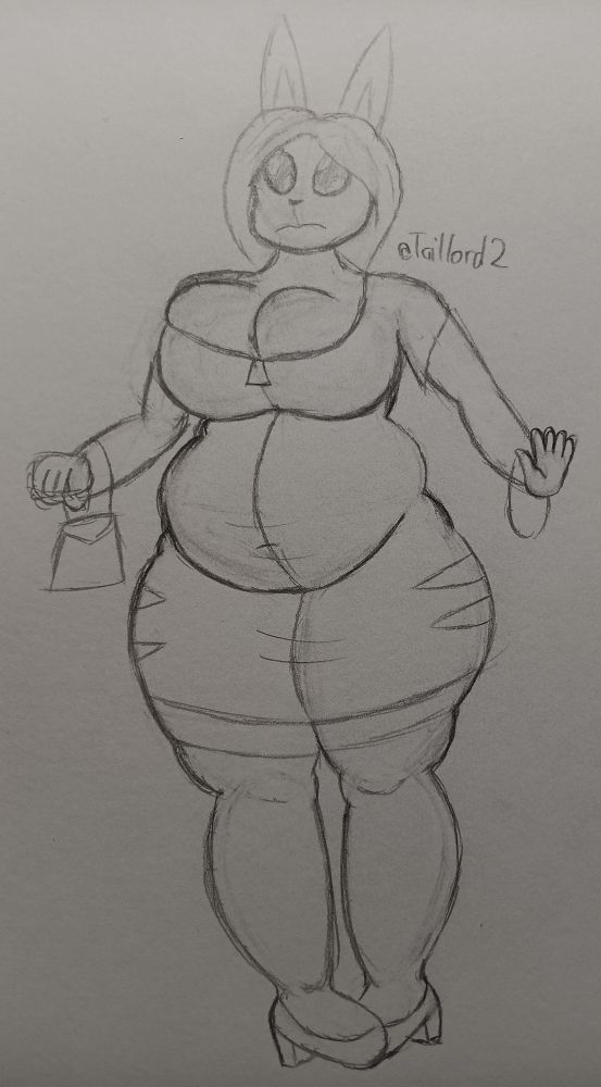 Sketch of a chubby bunny